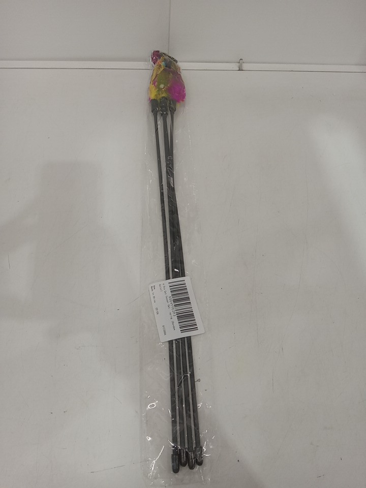 4PK Feather Cat Teaser Toy with Bell Tassels - 24" - MULTICOLOUR image 2