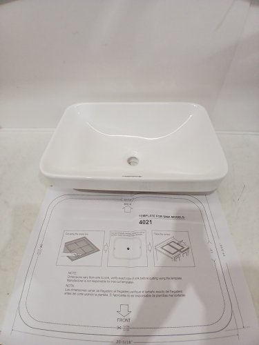 kdksc Ceramic Rectangular Under Counter Undermount Bathroom Sink - 24" x 16" - white (model:402-1) image 3
