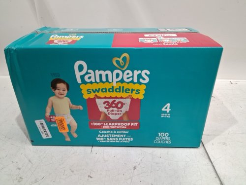 100PK PAMPERS SWADDLERS 360 PULL-ON DIAPERS - SIZE 4 image 2