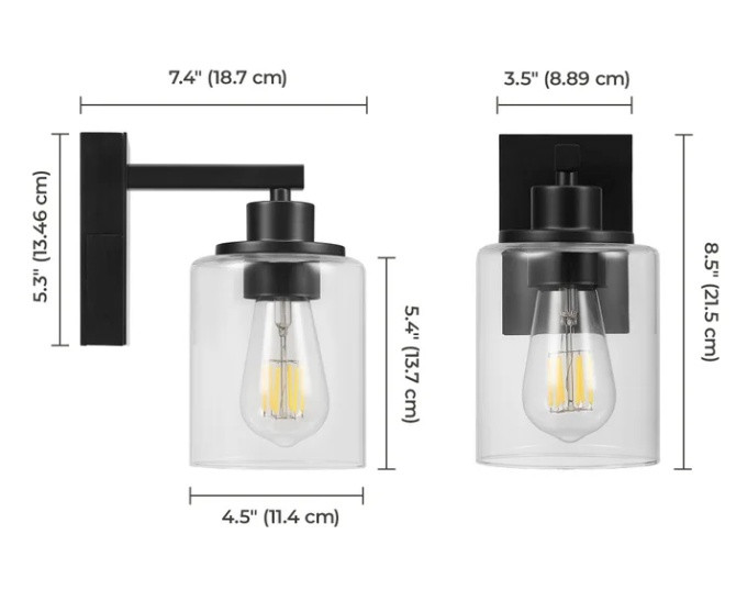 2PK globe Rechareable scones light fixture with removable batteries - dimmable - 18-72hrs - LED - 2700k - 250LM - matte black (model: 1938095) image 4