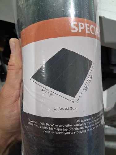 VEVOR PREMIUM WEED BARRIER, HEAVY DUTY FABRIC PLANT BARRIER - 4FT x 50FT - BLACK - (model: 4*50FT90)) image 3