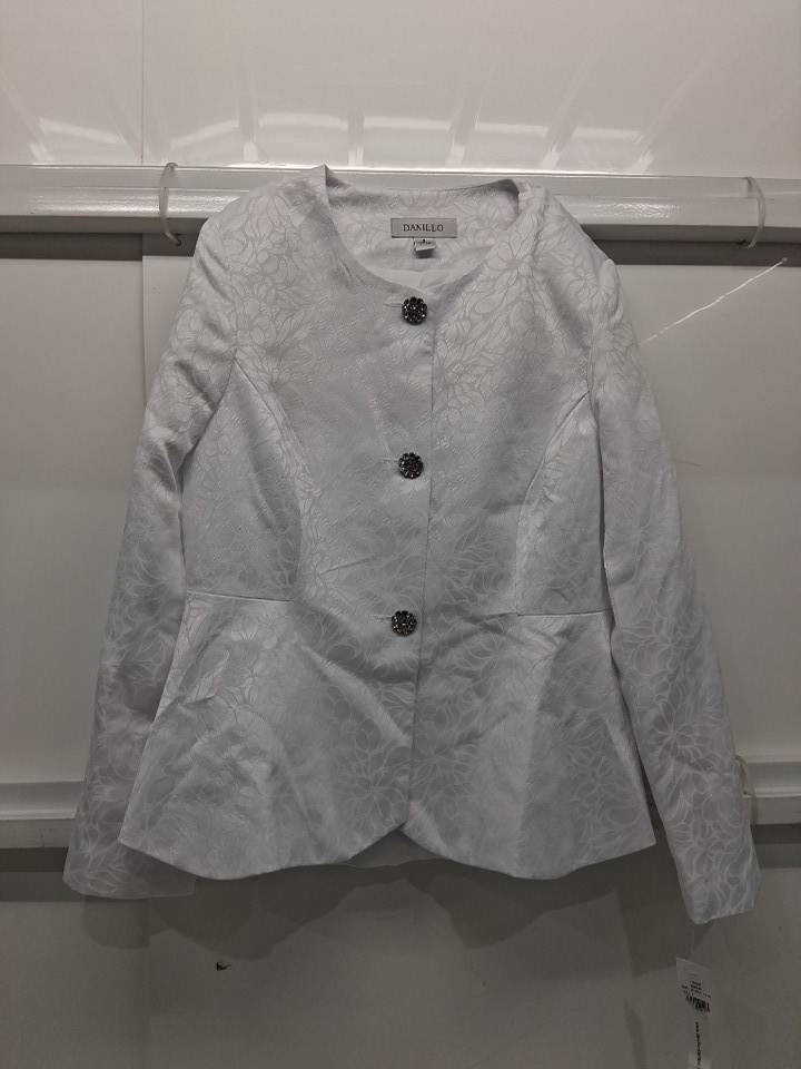 2PC Woman's Danillo Stefani Formal Dress & Jacket - Medium/8 - White (Style:486636) image 2