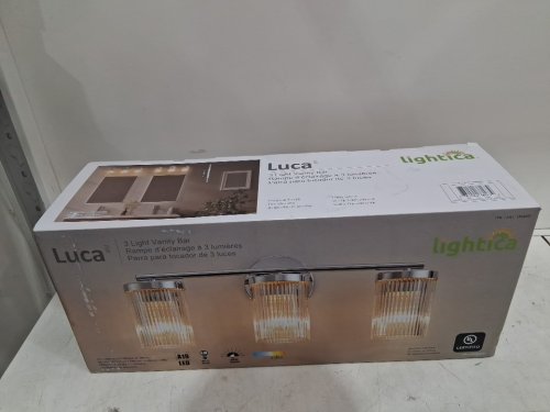 lightica luca 3-light vanity bar light fixture - 20.5" × 5.3" × 7.9" - 750lm - chrome (model: R43343-W3 / 1859462) image 2