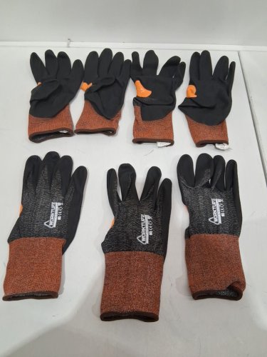 3PR WORKTUFF CUT/PUNCTURE RESISTANT GLOVES - EXTRA LARGE - ORANGE/GREY/BLACK image 3