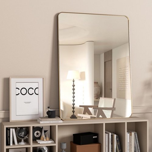 Manocorro Rounded Rectangle Wall Mirror With Aluminum Alloy Frame - 30" X 40" - GOLD (MODEL: 3040-GL-M040) image 2