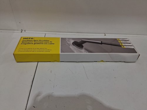 hoto electric spin scrubber brush with 6 Brush Heads - 51" handle - black (model: QWQJS001/1848324) image 2