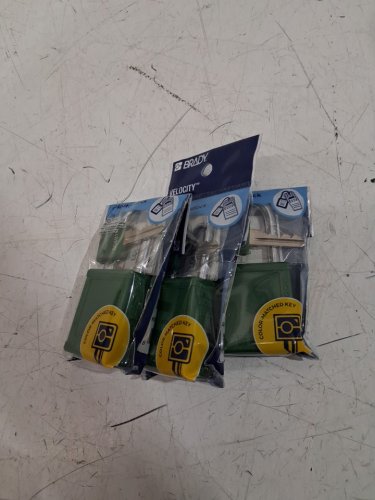 3 Velocity Color-matched keys Nylon Safety Lockout Padlock - green 1.77" x 1.5" x 0.82" (model: 153456) image 2