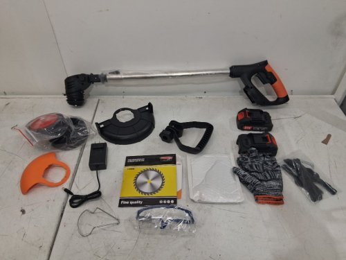 Lightweight Foldable Cordless electric weed whacker and accessories - Red/orange image 3