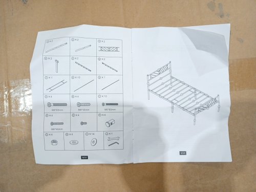 Yaheetech Platform Bed Foundation with Arrow Design Headboard - TWIN - black (model: 613713) image 8