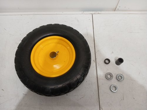 Flat-free Wheelbarrow tire - 4.80/4.00-8" - 16" - black/yellow image 3