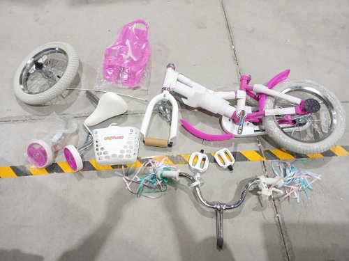 costway Girls Bike bicycle with basket and training wheels - 14" - pink (model: ts10239ro-14) image 3