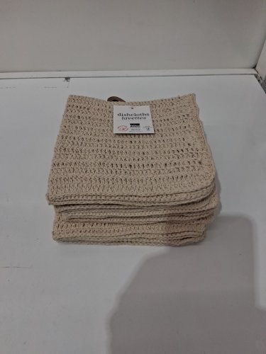 6pk now designs homespun natural crocheted dishcloths - 12'' x 12'' - beige image 3