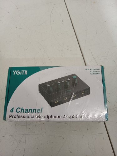 YGITK 4 CHANNEL HEADPHONE AMPLIFIER with 3 Input Mute & Audio Mixer - black image 2