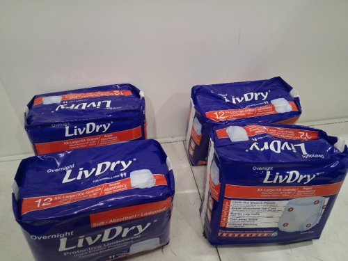 48PK LIV DRY unisex overnight extra soft underwear briefs - xxL image 4