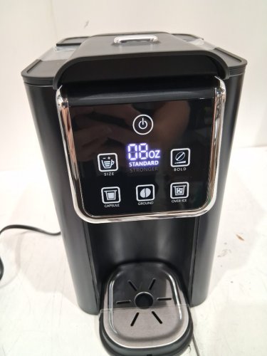 kidisle 3 in 1 single serve iced and hot coffee maker - 50oz reservoir - 5 cup sizes - 1150w - 120v - black (model: kc101b) image 7