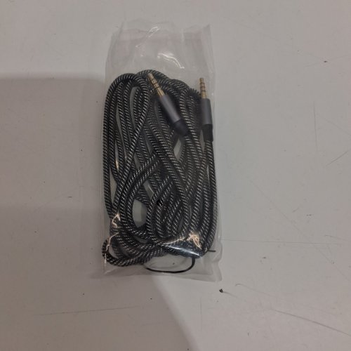 MOSWAG Male to Male 3.5mm braided audio cable - 32.8ft - grey/black image 3