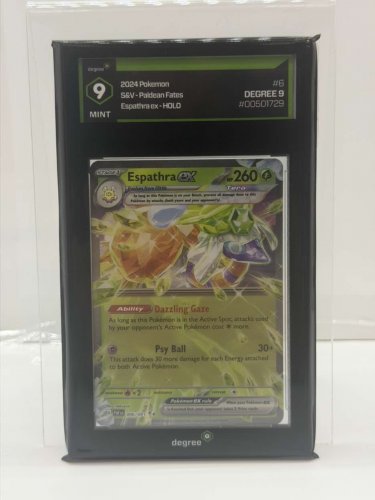 Degree Graded 9 mint 2024 pokemon s&d paldean fates espathra ex 006/091 card image 5