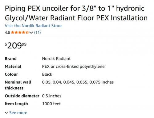 NORDIK RADIANT Piping PEX uncoiler - for 3/8" to 1" hydronic Glycol/Water Radiant Floor PEX Installation image 2