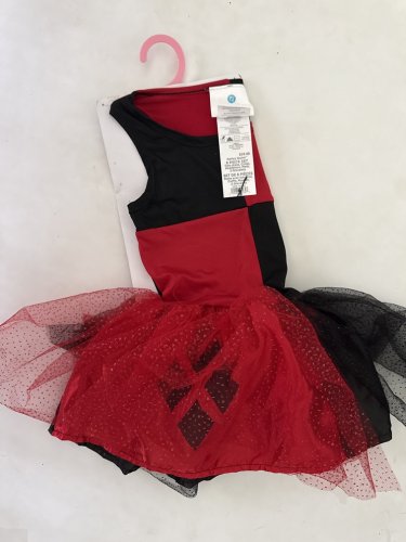 GIRLS RUBIES DC HARLEY QUINN COSTUME (DRESS ONLY) - SMALL (4-6) - RED/BLACK/WHITE image 2