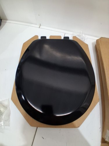 Mayfair by Bemis Cameron Round Enameled Wood Toilet Seat - 17.24" x 14.38" - black - (model: 841ec 047) image 3