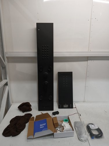 popfly LED rainfall/waterfall shower panel tower system - 48" x 19.6" x 7.8" - black (model: pf9116-b1) image 6