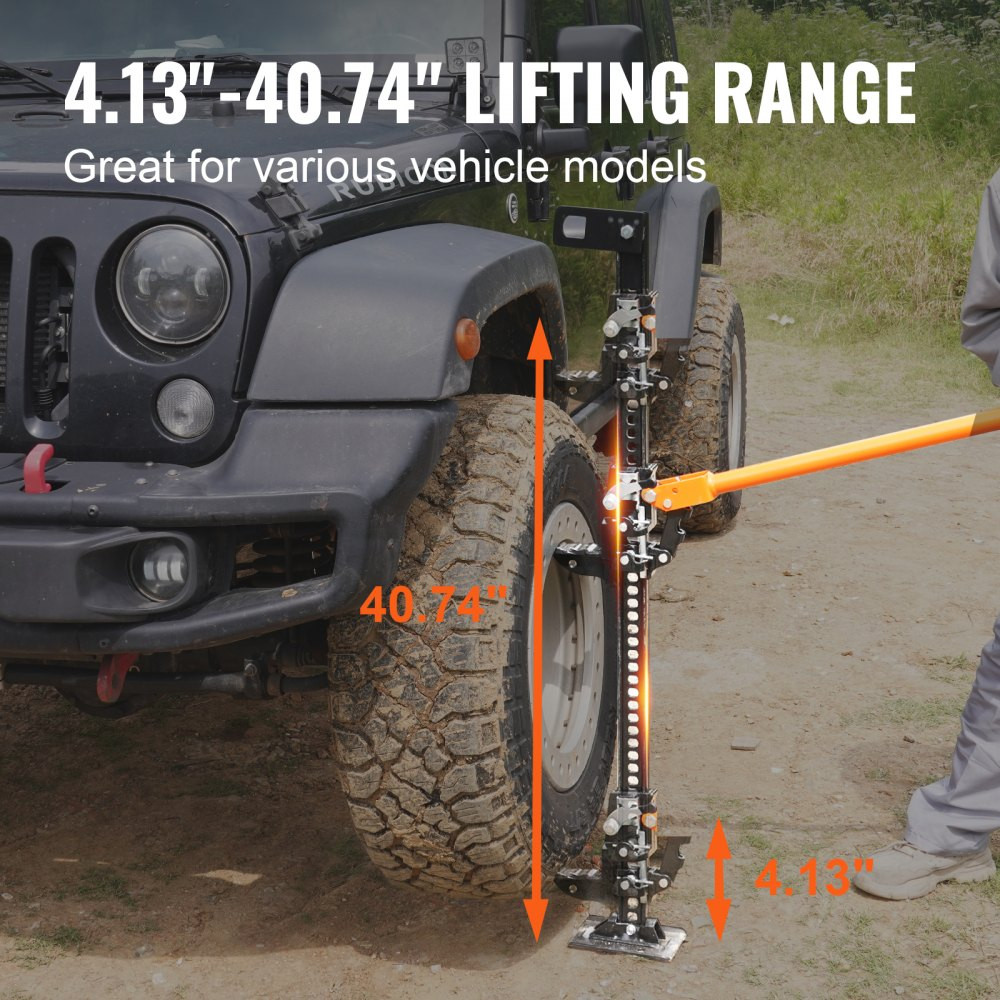 heavy duty ratcheting off road utility high lift farm jack - 42" - 7000lbs - black/orange (model: ah081042) image 2