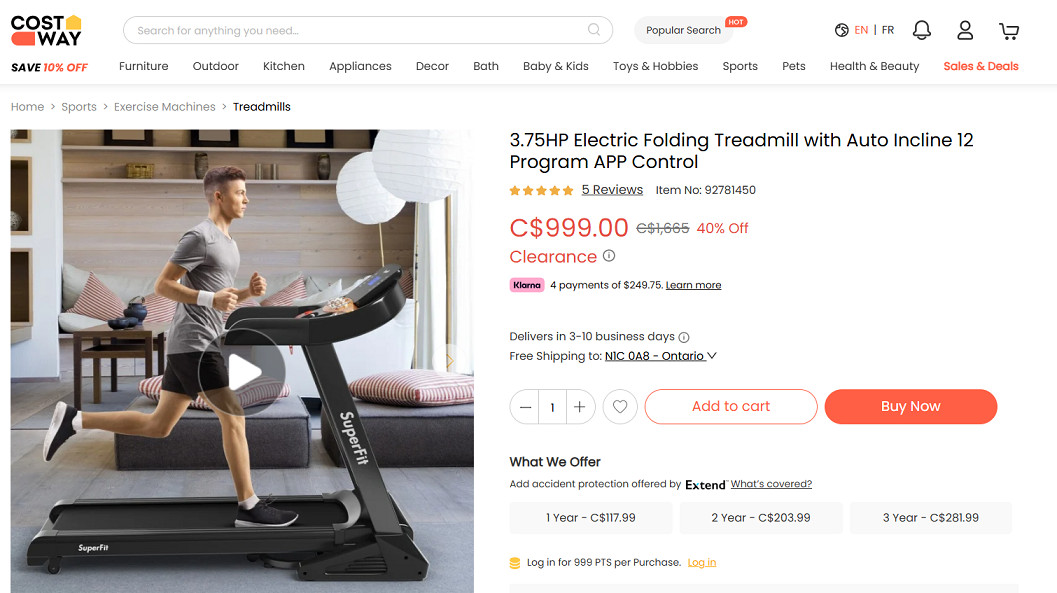 costway Electric Folding Treadmill with Auto Incline 12 Program APP Control - 3.75HP - BLACK (model:SP37466) image 5