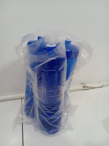 3 Reusable Plastic Water Bottles with Amazon Logo - 28oz - Blue image 2