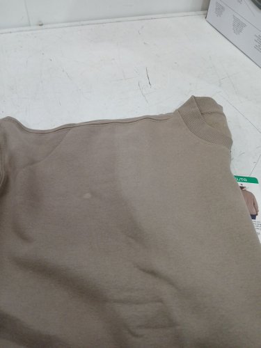 women's lazypants Double Knit Fleece Crewneck Sweatshirt - extra large - beige/grey (STYLE: 1970090) image 2
