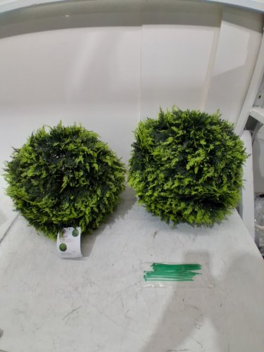 2PK costway artificial plant topiary ball - 18" - green (model: hz10292-s) image 3
