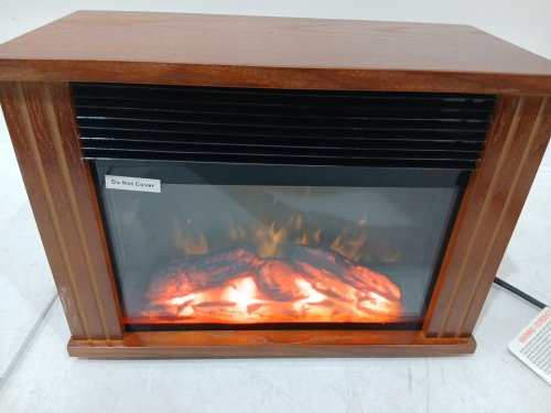DONYER POWER Mini Electric Fireplace Tabletop Portable Heater - 1500W -14"- BROWN (Model: fej16b) image 6