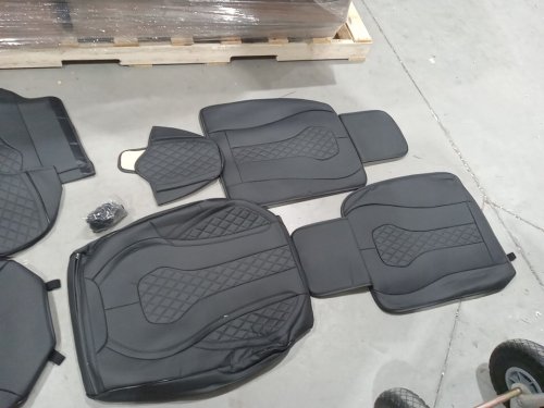 5pc coverado waterproof universal fit leather seat covers - black image 6