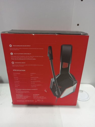 MPOW EG10 Wired Gaming Headset with surround sound - in-line volume & mic control - light up - Black/Red (Model: BH414A) image 4