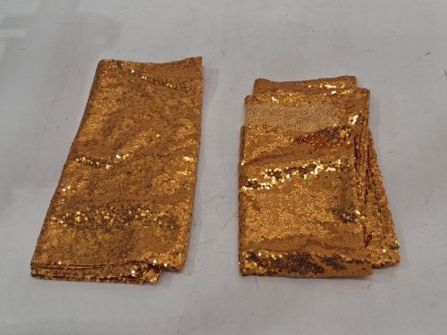 2Pk Gold Sequin Table Runner - 12" x 72", decorative Glitter Table Runner - gold image 3