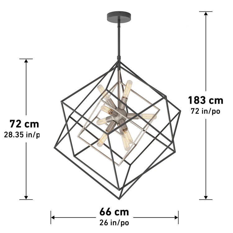 Artika Imperium 9-light LED Chandelier - Black and Brushed Nickle Finish (Model# CHMP-ONBN) image 2