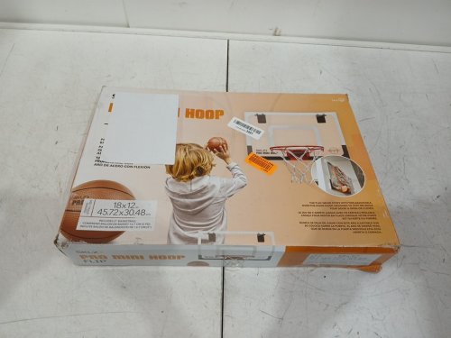 sklz pro mini hoop flip indoor over-the-door basketball hoop with flip up rim - 18" x 12" - black/white/orange (model: 11017) image 2
