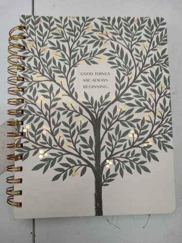 (Spiralbound) Lined Notebook "Good Things are Always Beginning" - 192 pages - White / Green image 2