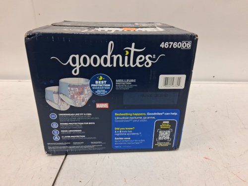 44PK GOODNITES ABSORBANT NIGHT-TIME UNDERWEAR - EXTRA SMALL (28-43LBS) - MARVEL SPIDER-MAN (model: 46760) image 2