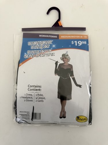 3PC WOMEN'S PARTYHOLICS SPEAKEASY STARLET COSTUME - MEDIUM (8-10) - BLACK (ITEM: 50041 L) image 2