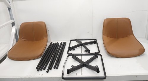 2PK VASAGLE INDUSTIRAL MODERN COUNTER HEIGHT BAR STOOLS - CARAMEL BROWN (MODEL: LBC088K01V1) image 4