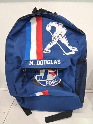 Metro West Force Kids Hockey Backpack with custom name "m. douglas" - BLUE image 2