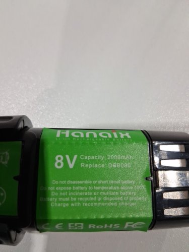 HANAIX 8V LI-LION BATTERY for Dewalt DCB080/DW4390/DCF680/DCF680N1/DCB095- 2000mAh image 6