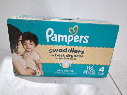 116PK PAMPERS SWADDLERS DISPOSABLE DIAPERS - SIZE 4 image 3