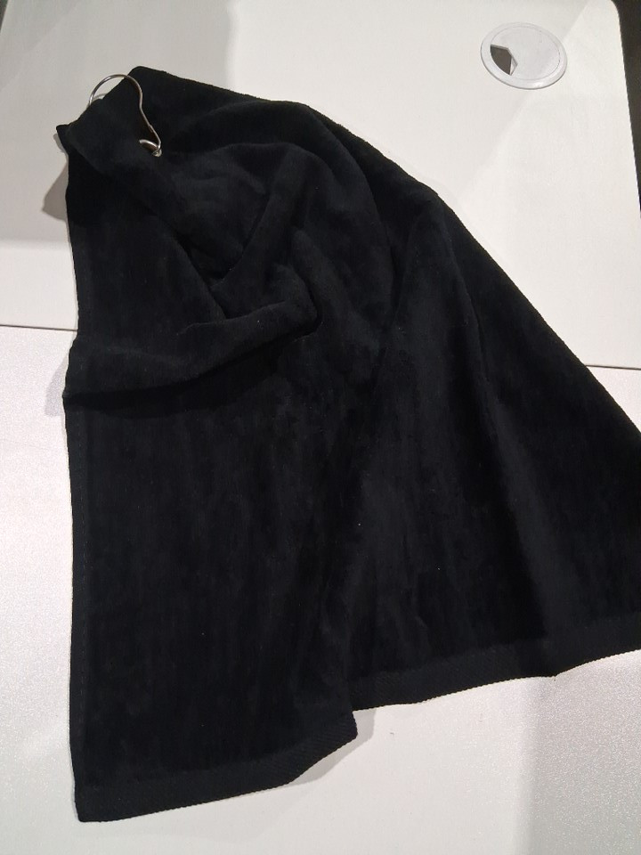 2pk Debco 100% Cotton Hand Towel with Hanging Hook - 19" x 15" - Black - (Style: G2798) image 4