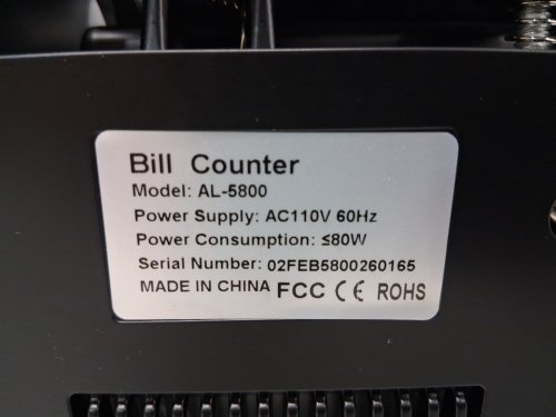 ANEKEN MONEY COUNTER MACHINE - UV/MG/MT/IR/DD COUNTERFEIT DETECTION - 3.7" LCD DISPLAY CASH COUNTING MACHINE - 1200 BILLS PER MINUTE - BLACK (MODEL: AL-5800) image 10