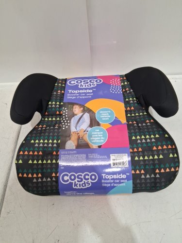 Cosco Kids Topside Lightweight Backless Belt-Positioning Booster Car Seat - 40-100LB MAX - diamond daze/BLACK/TRIANGLES (MODEL: 22976C-EJQ) image 3