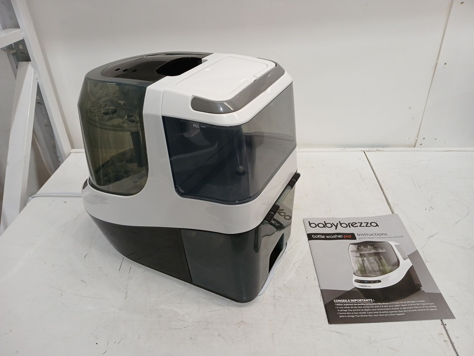BabyBrezza Bottle Washer Pro 3-in-1 washer/sterilizer/dryer - holds 4 bottles - black/white (model: BRZ0103) image 5