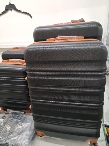 6PC LONG VACATION Hardshell Luggage with Spinner Wheels, Personal bag AND TOILETRY BAG SET - 16"/20"/24"/28" - Black/Brown/DARK BLUE - (MODEL: LUGGAGELV402)) image 6