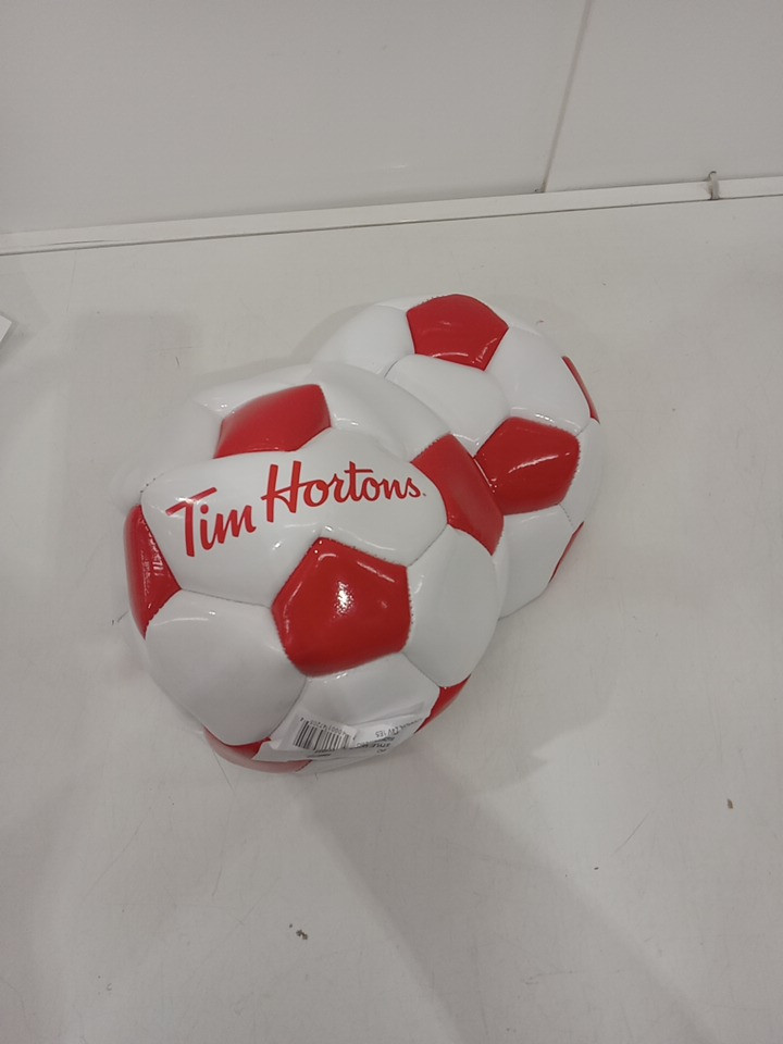 2 TIM HORTONS TIMBITS SOCCER BALL - SIZE 3 - WHITE/RED image 2