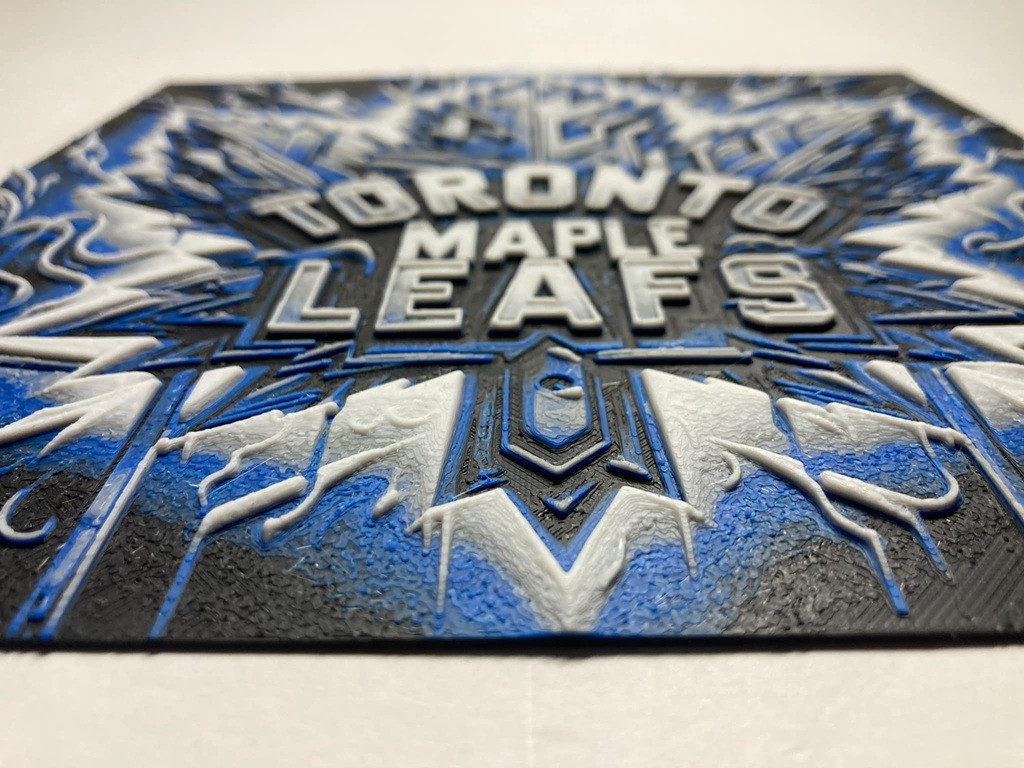 8"x8" 3D Printed - Toronto Maple Leafs - NHL - Textured Photo image 2
